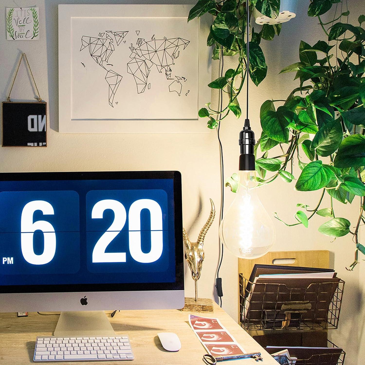 Cable de Extensión para Lámpara Colgante DiCUNO E26 2M Negro