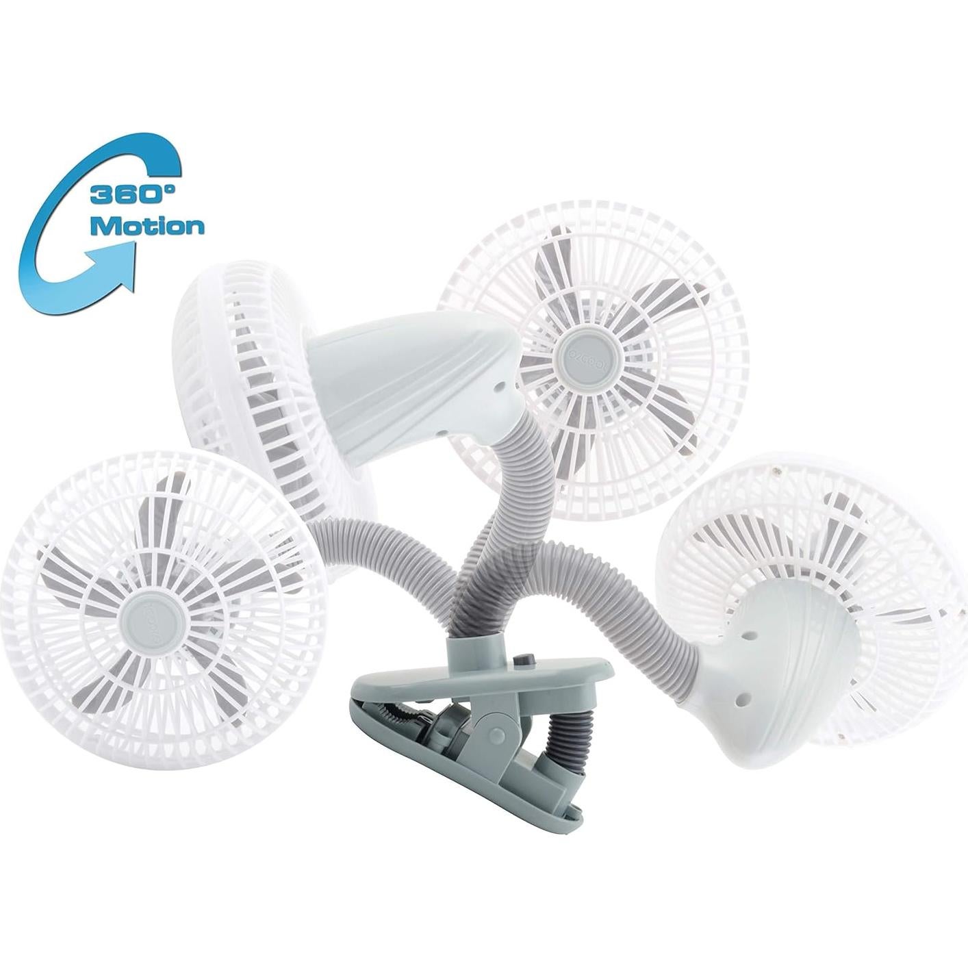 Ventilador Clip O2COOL 10 cm Batería Portátil Gris