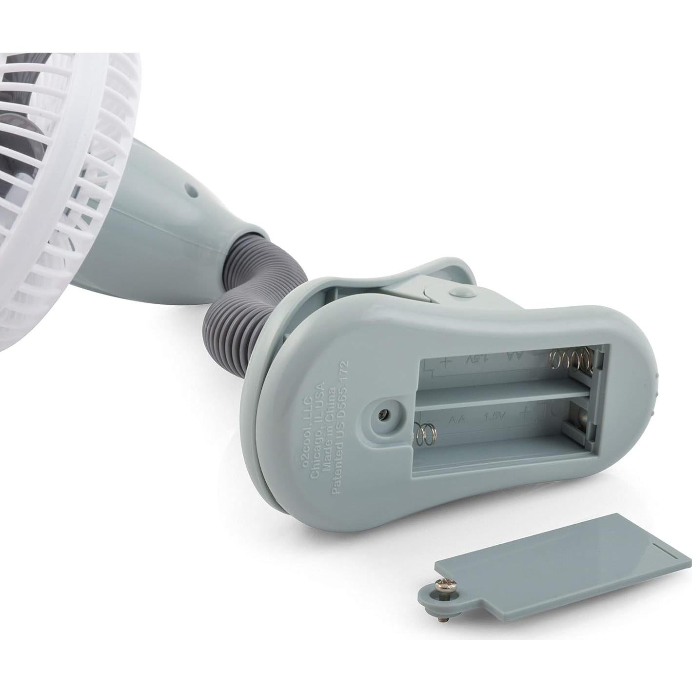Ventilador Clip O2COOL 10 cm Batería Portátil Gris