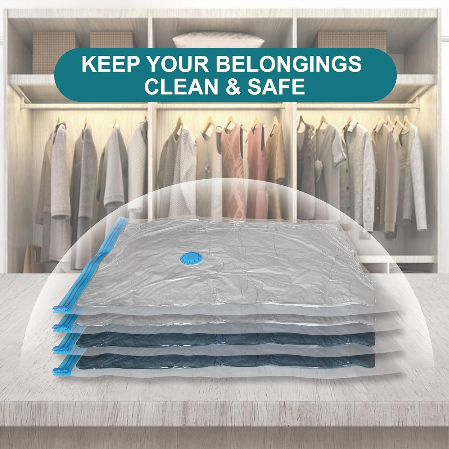 Bolsas de Almacenamiento al Vacío Roomipro 8 Grandes con Bomba