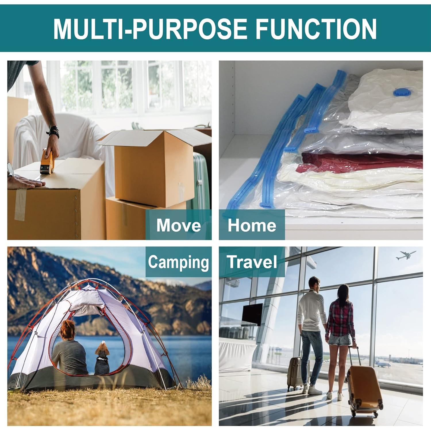 Bolsas de Almacenamiento al Vacío Roomipro 8 Grandes con Bomba