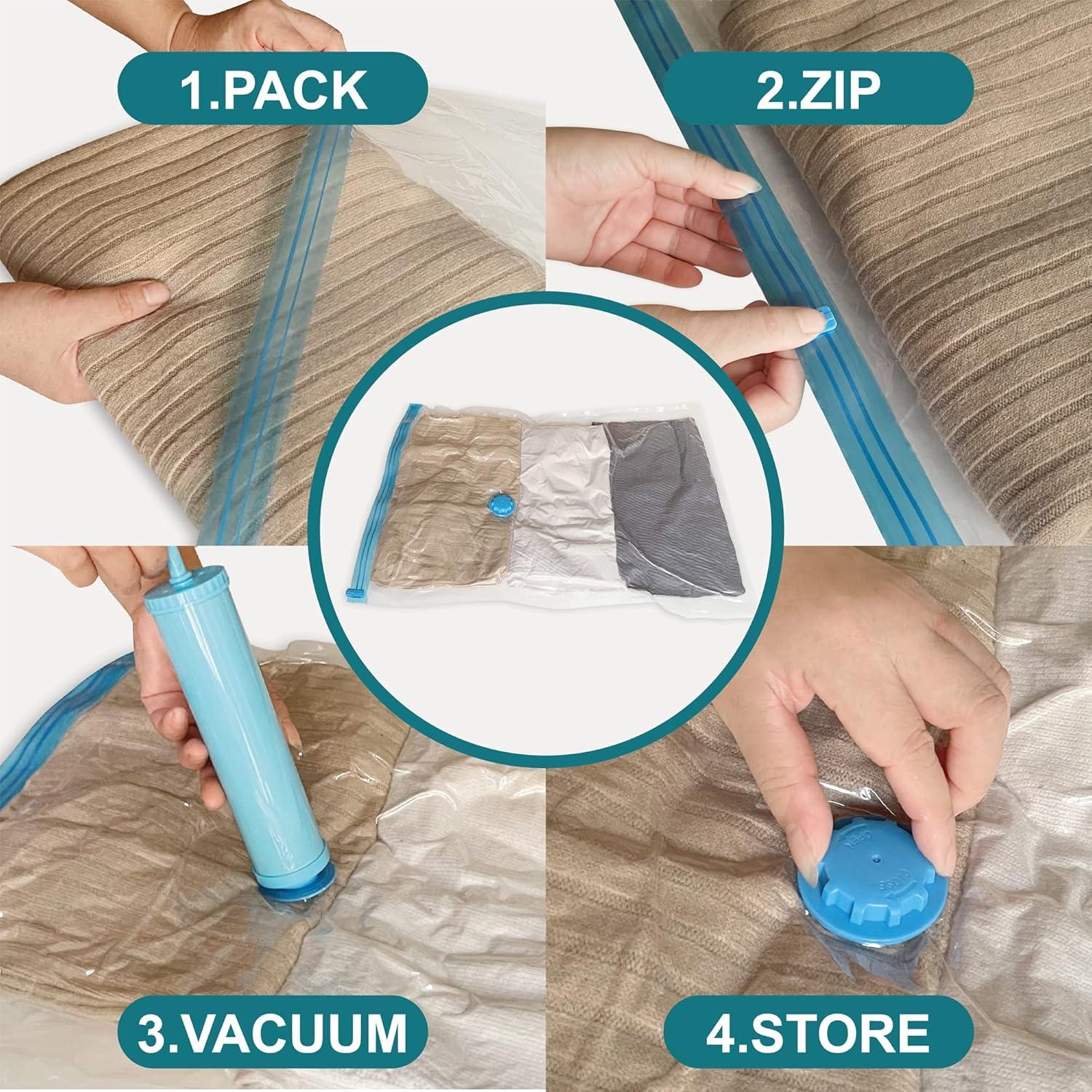 Bolsas de Almacenamiento al Vacío Roomipro 8 Grandes con Bomba