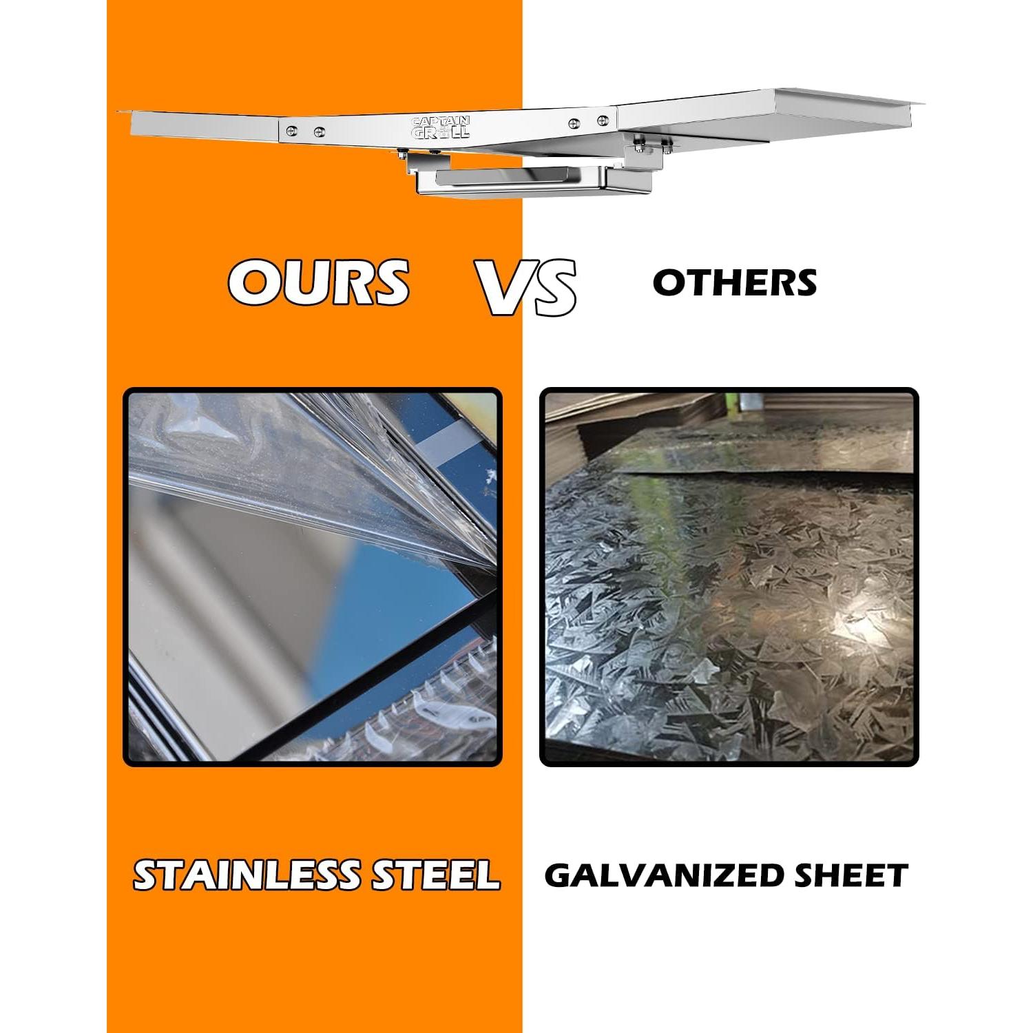 Bandeja de goteo ajustable CaptainGrill 46-61 cm acero inoxidable