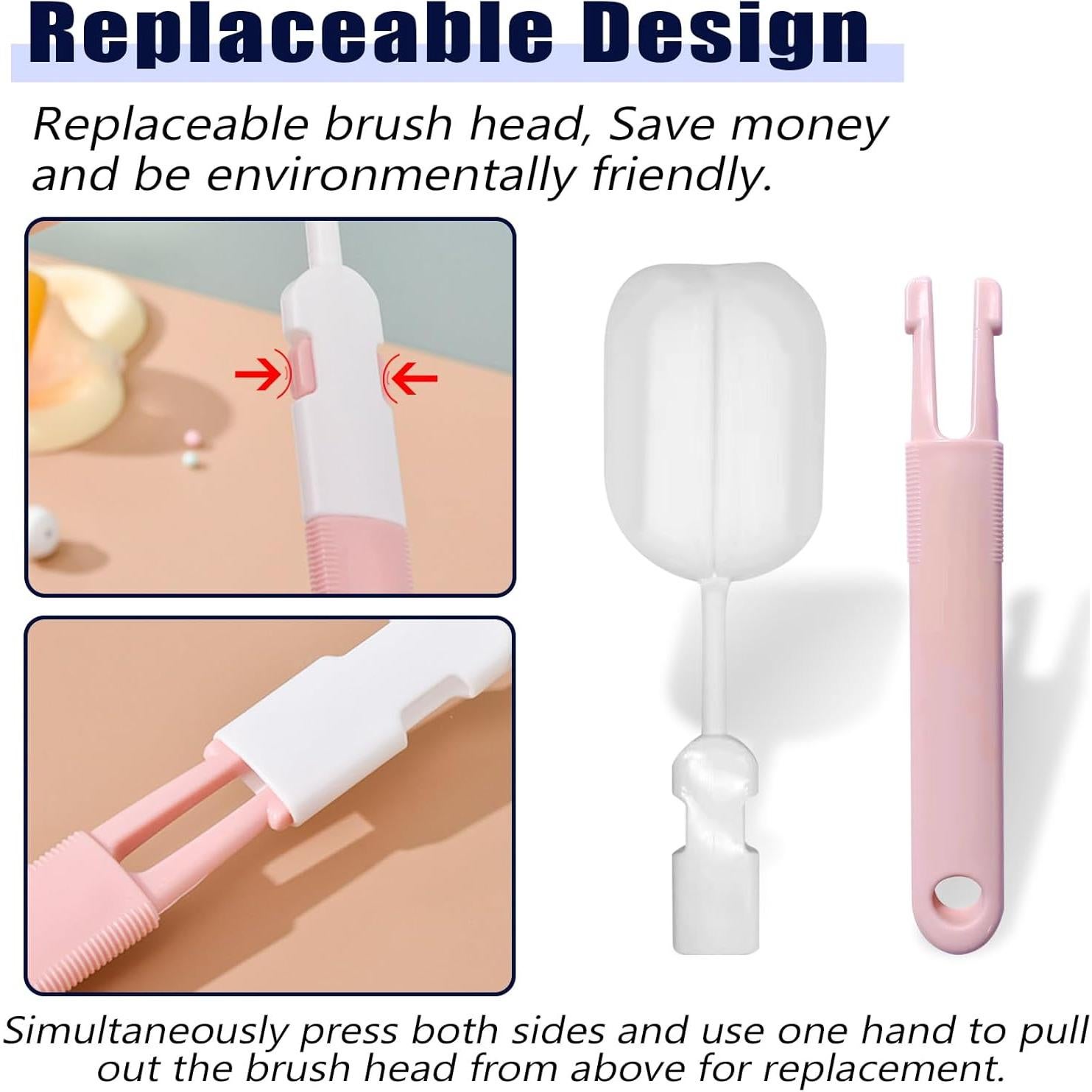 Cepillos de Botellas de Esponja INVODA 3 Piezas 29.5x6 cm