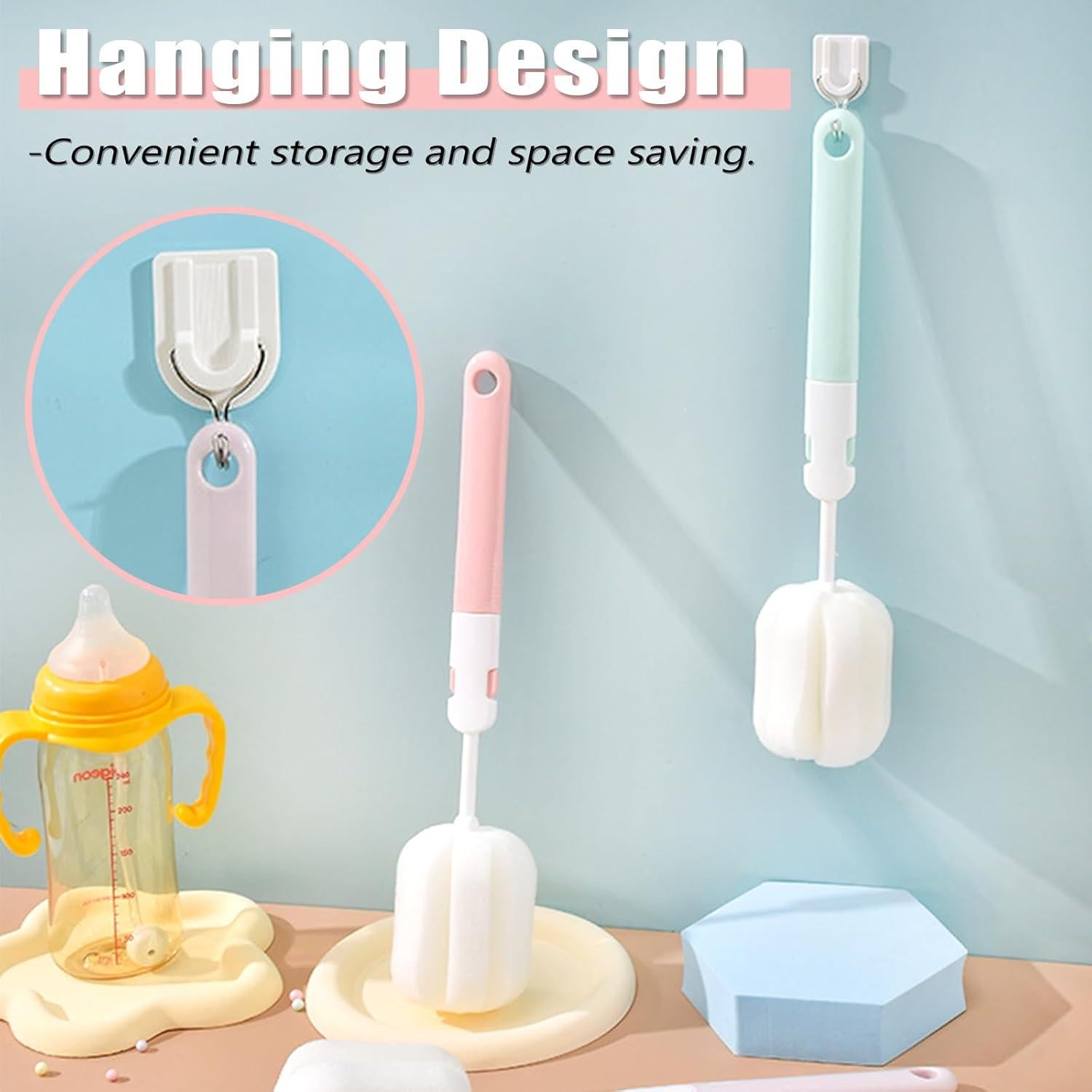 Cepillos de Botellas de Esponja INVODA 3 Piezas 29.5x6 cm