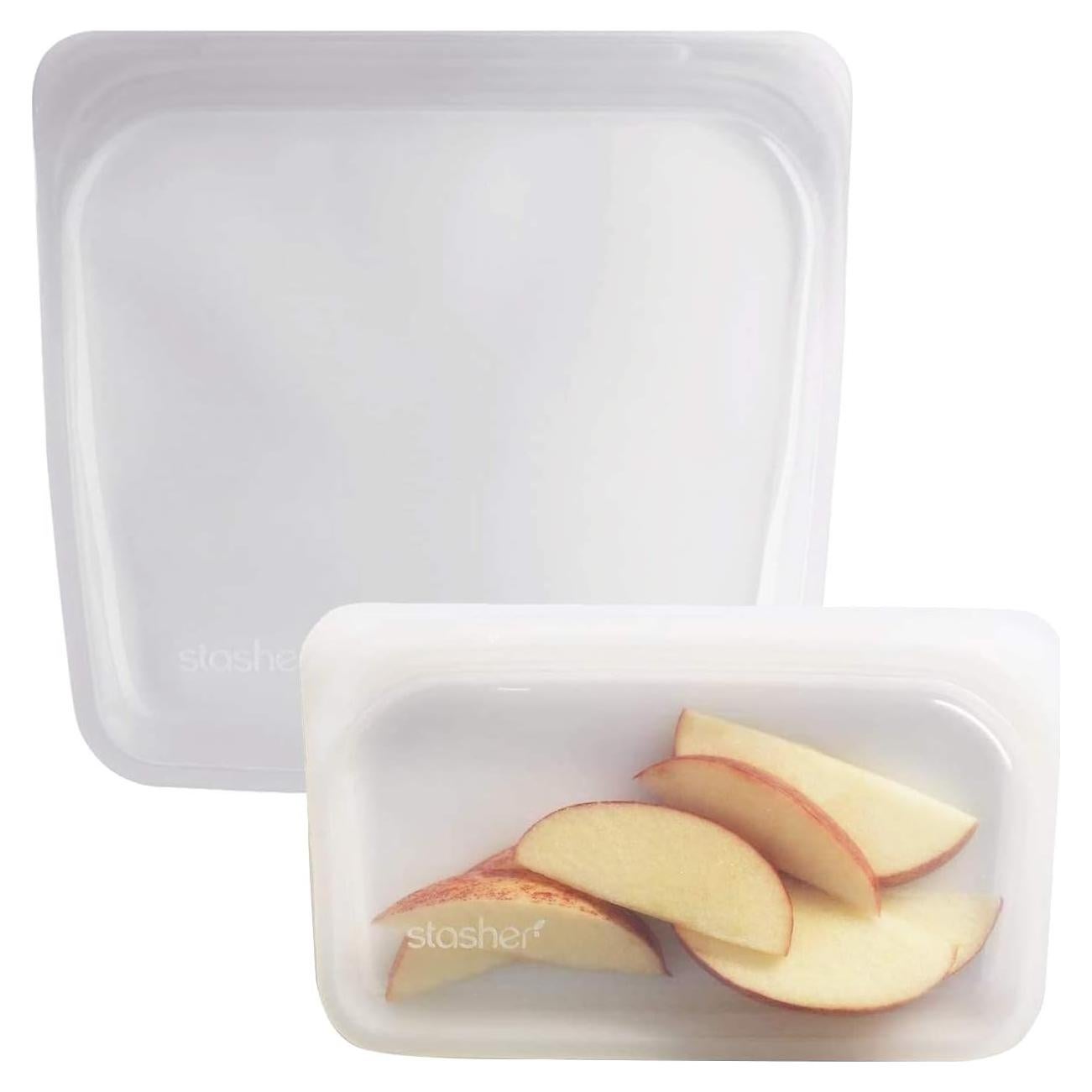 Stasher Bolsa de Silicona Transparente 2 Piezas Tamaño S y M