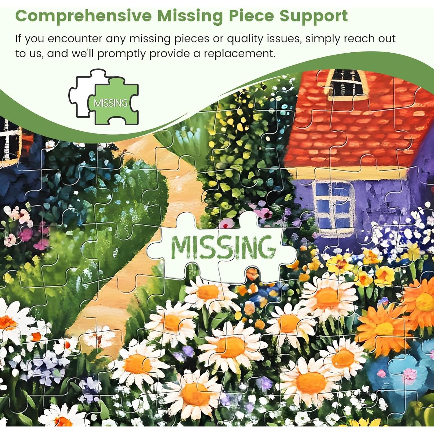 Rompecabezas de 300 Piezas DAGIRT Aldea en Flor 52.1x38.1cm