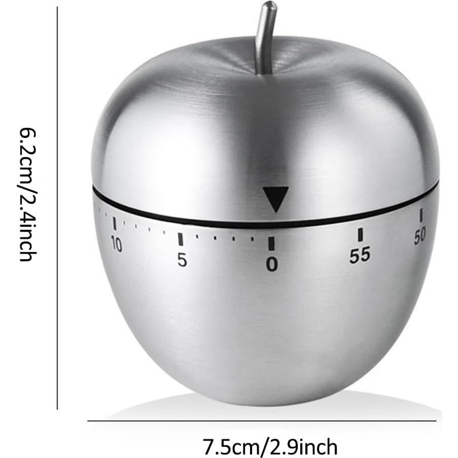 Temporizador de Cocina Mecánico MOBXPAR Manzana Acero Inoxidable 60 Min