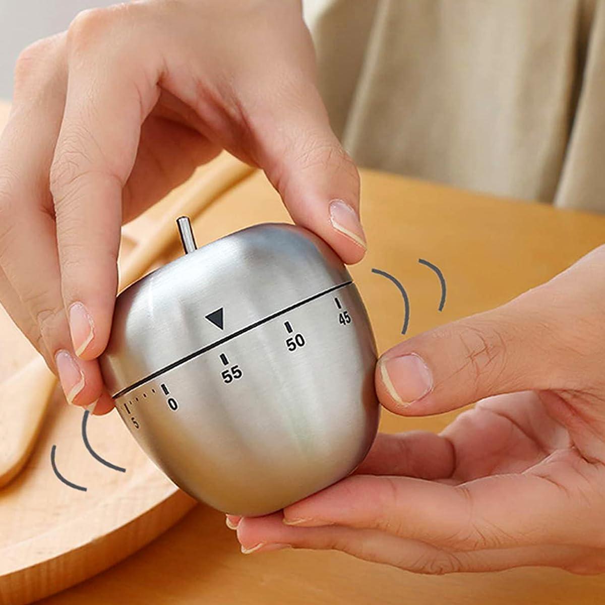 Temporizador de Cocina Mecánico MOBXPAR Manzana Acero Inoxidable 60 Min