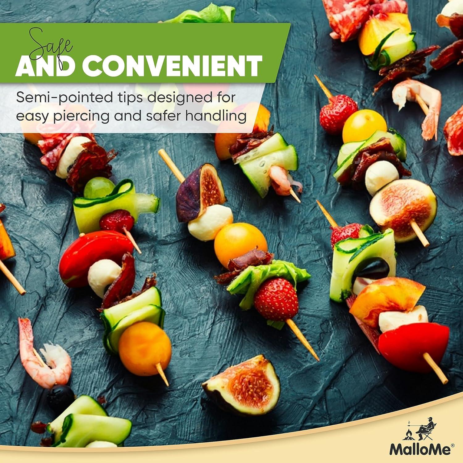 Pinchos de Bambú MalloMe 15 cm 100 pcs 4mm para BBQ