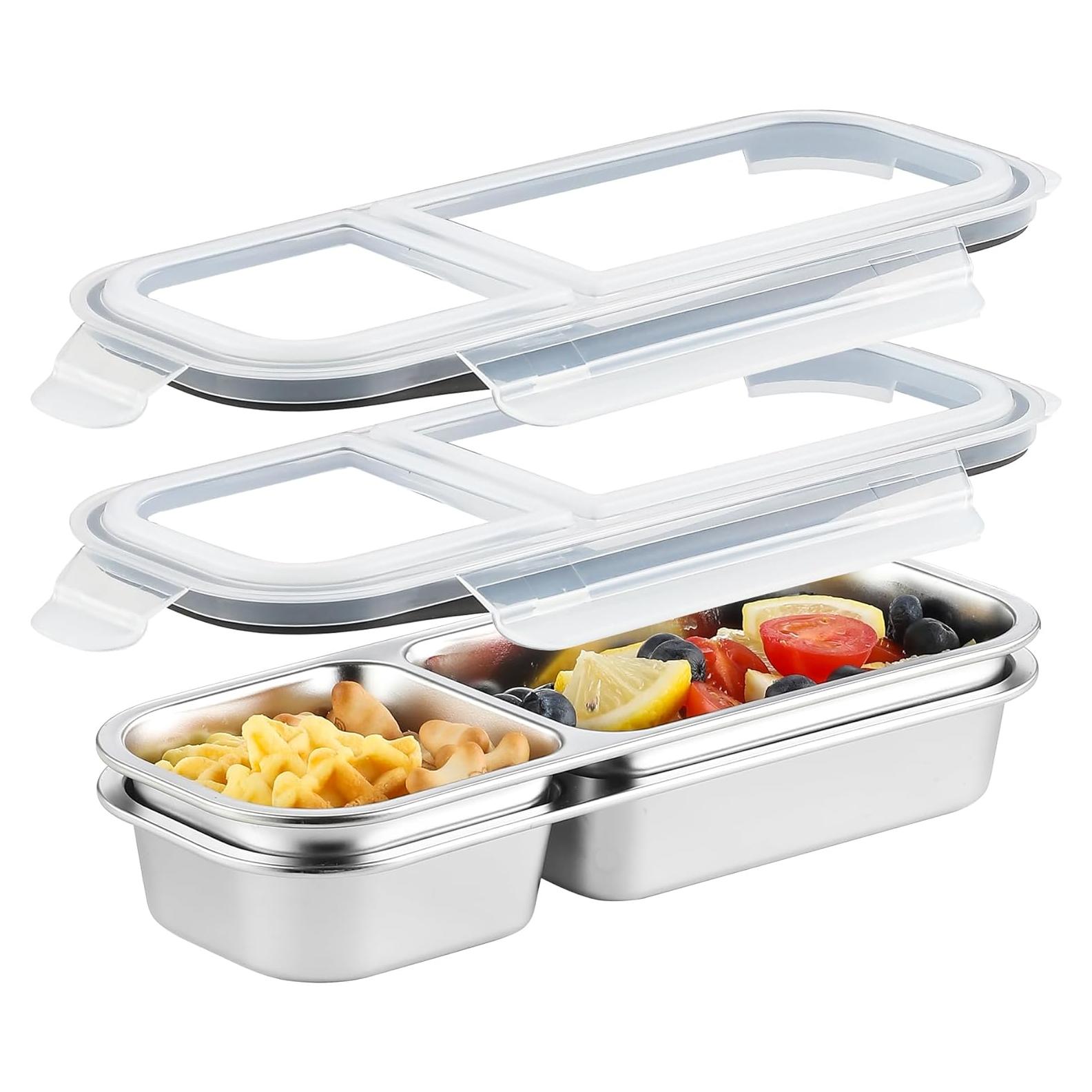 Contenedores de Aperitivos BEFOY Acero Inoxidable 3 Compartimentos 2 Piezas
