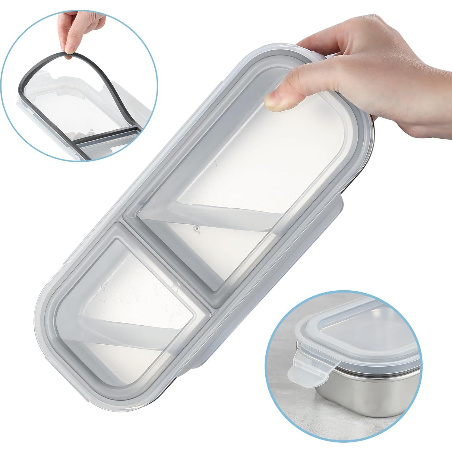 Contenedores de Aperitivos BEFOY Acero Inoxidable 3 Compartimentos 2 Piezas