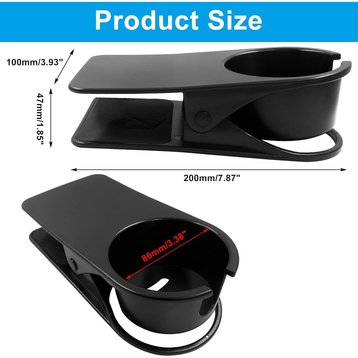 Soporte para vaso 2 en 1 Jiozermi Negro para escritorio y silla