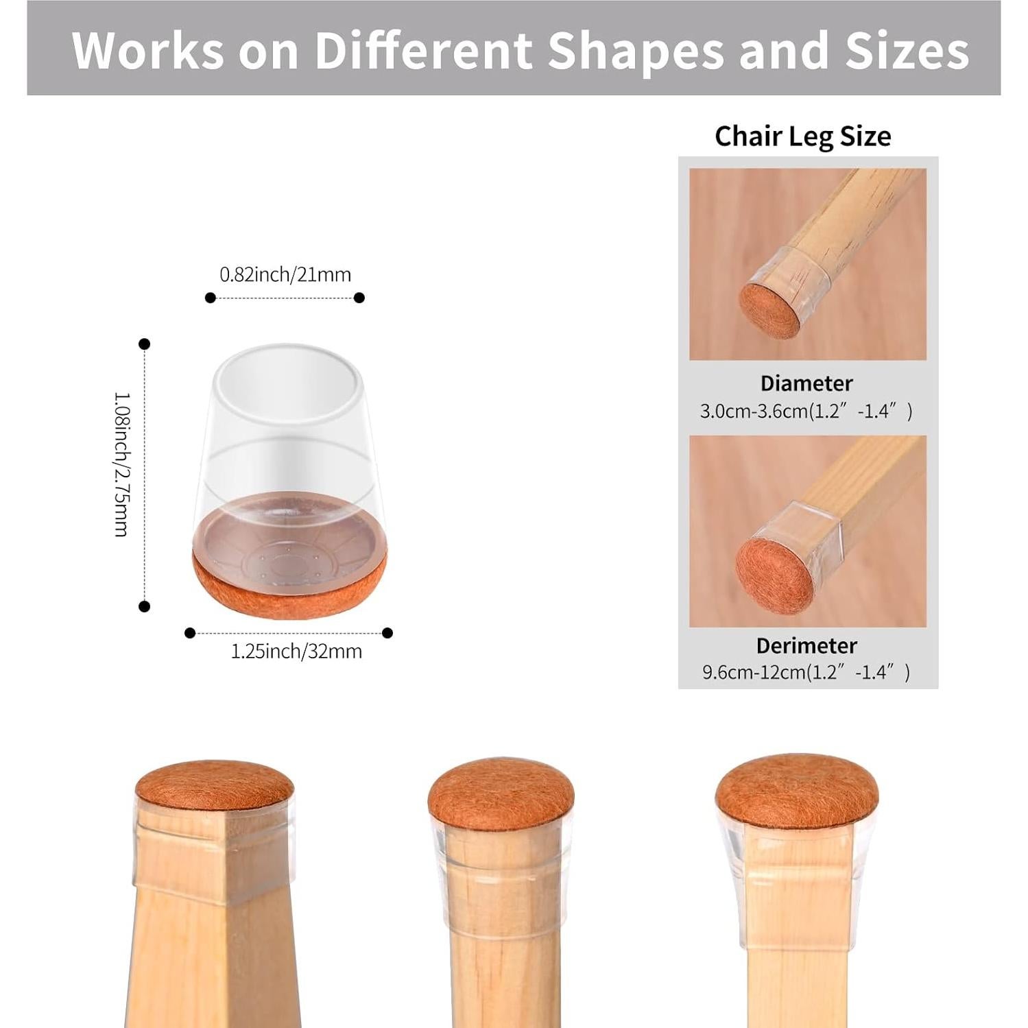 Protectores de Suelo de Silicona Jedroc 24 PCS para Patas de Sillas