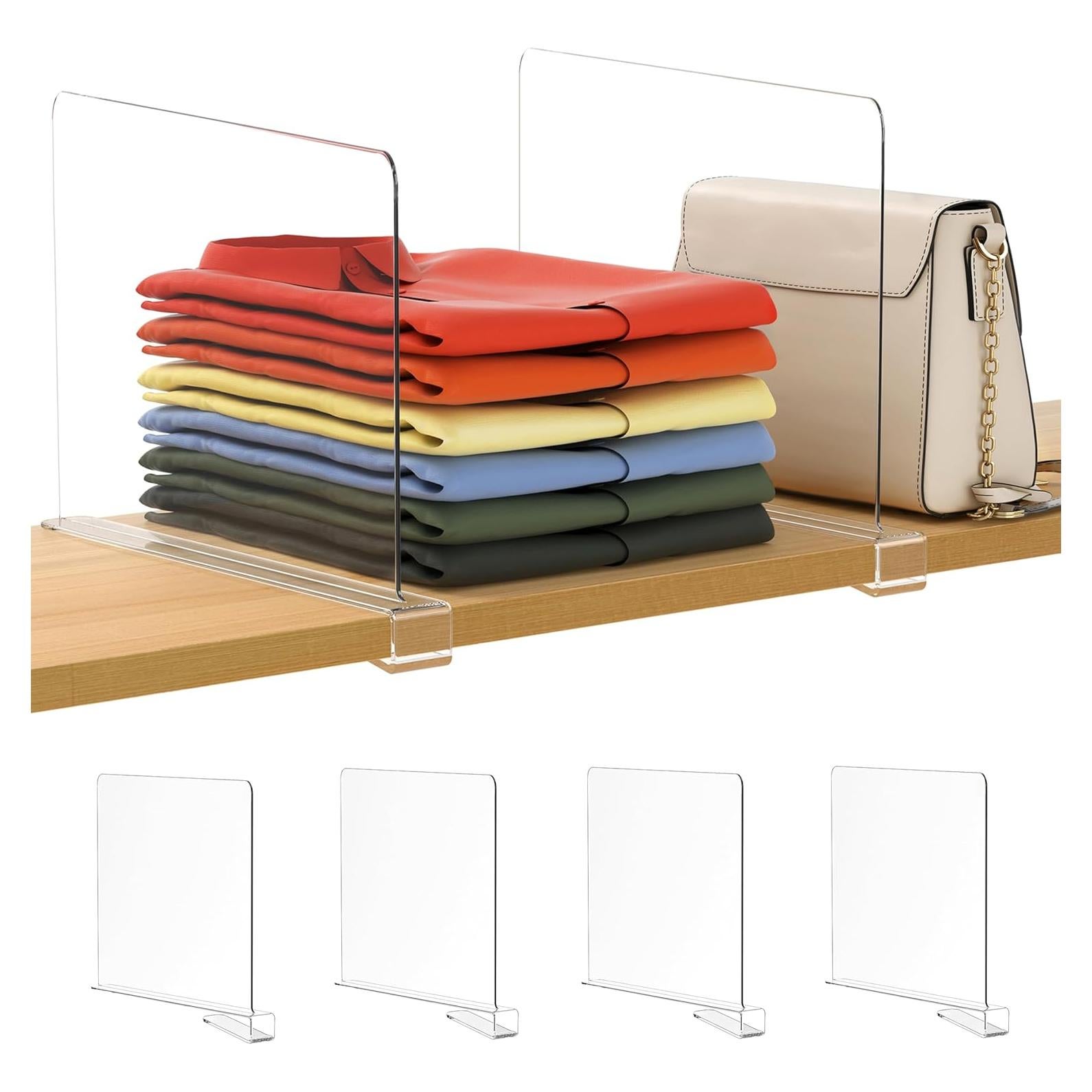 Divisores de Estante Acrílico Famyards 30.48 cm - 4 Pcs