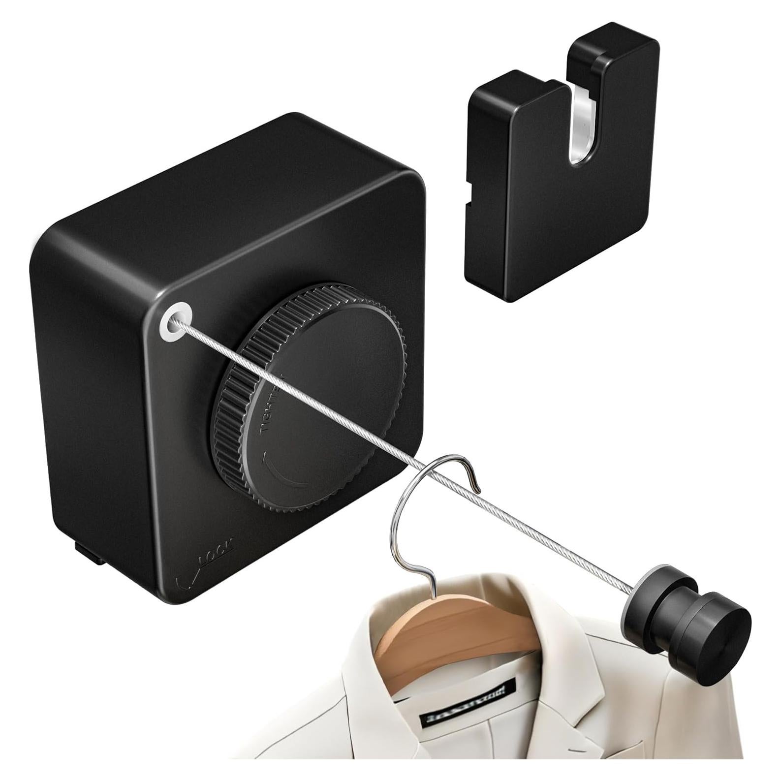 Cuerda de Ropa Retráctil Mzzelry 4.8m Antisagging Negra