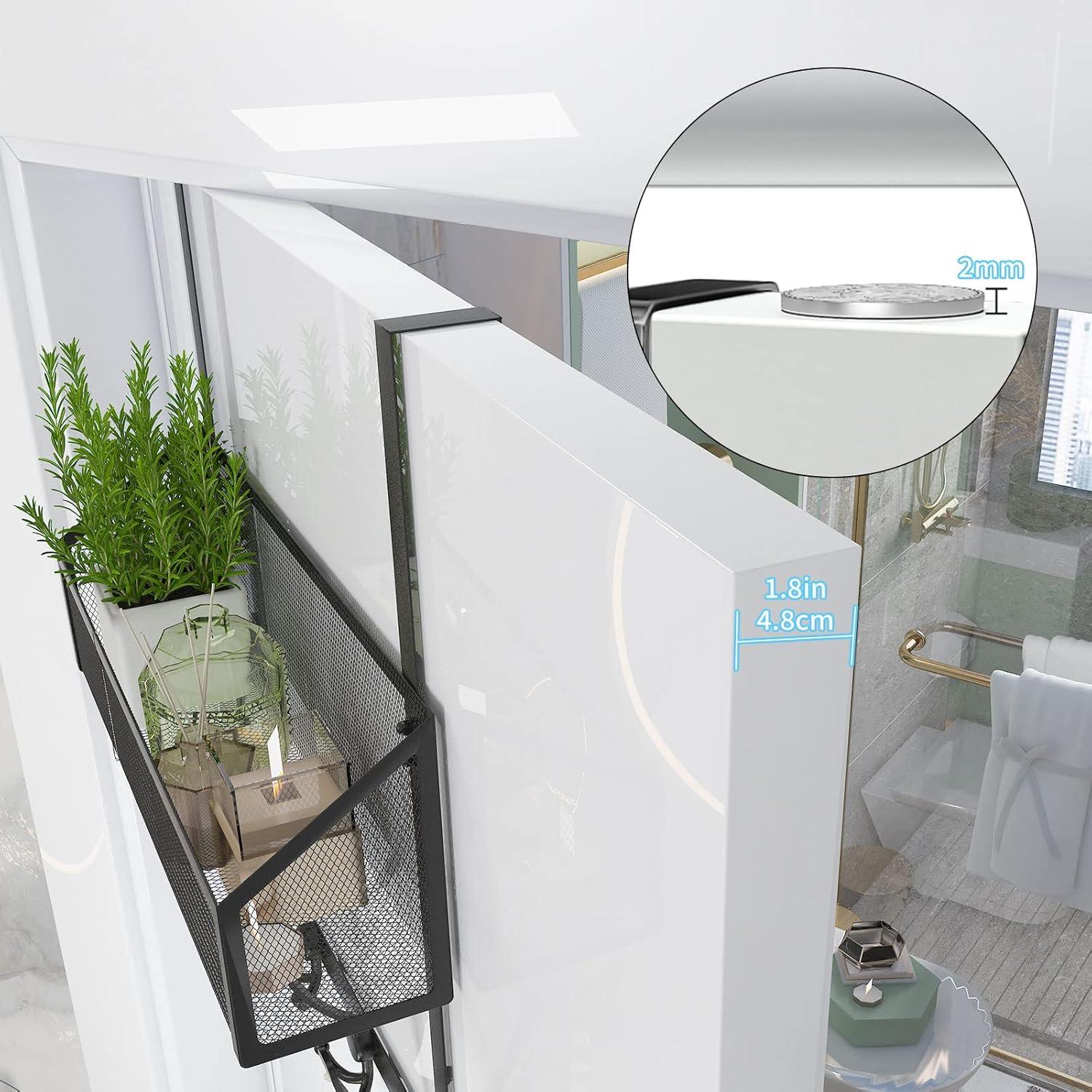 Perchero sobre la puerta Kaiferty 2 niveles negro acero inoxidable