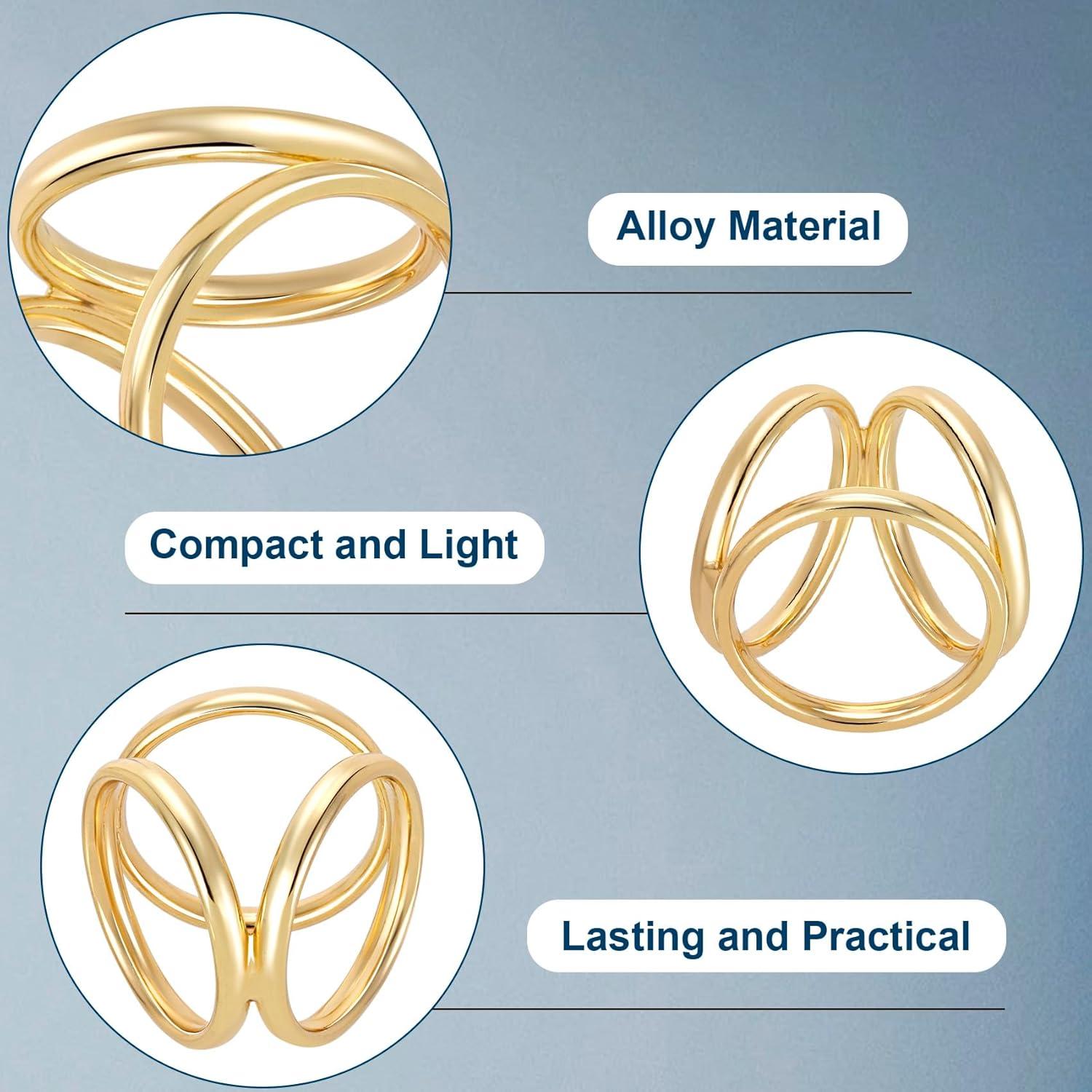 Clips de Bufanda Joez 2 Piezas Oro y Plata 3 Anillos