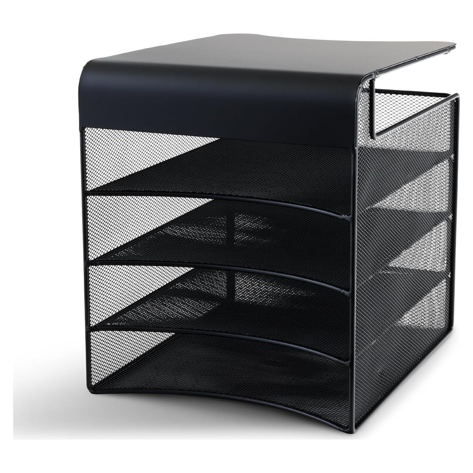 Organizador Colgante Bajo Escritorio Safco Onyx 4 Bandejas Negro