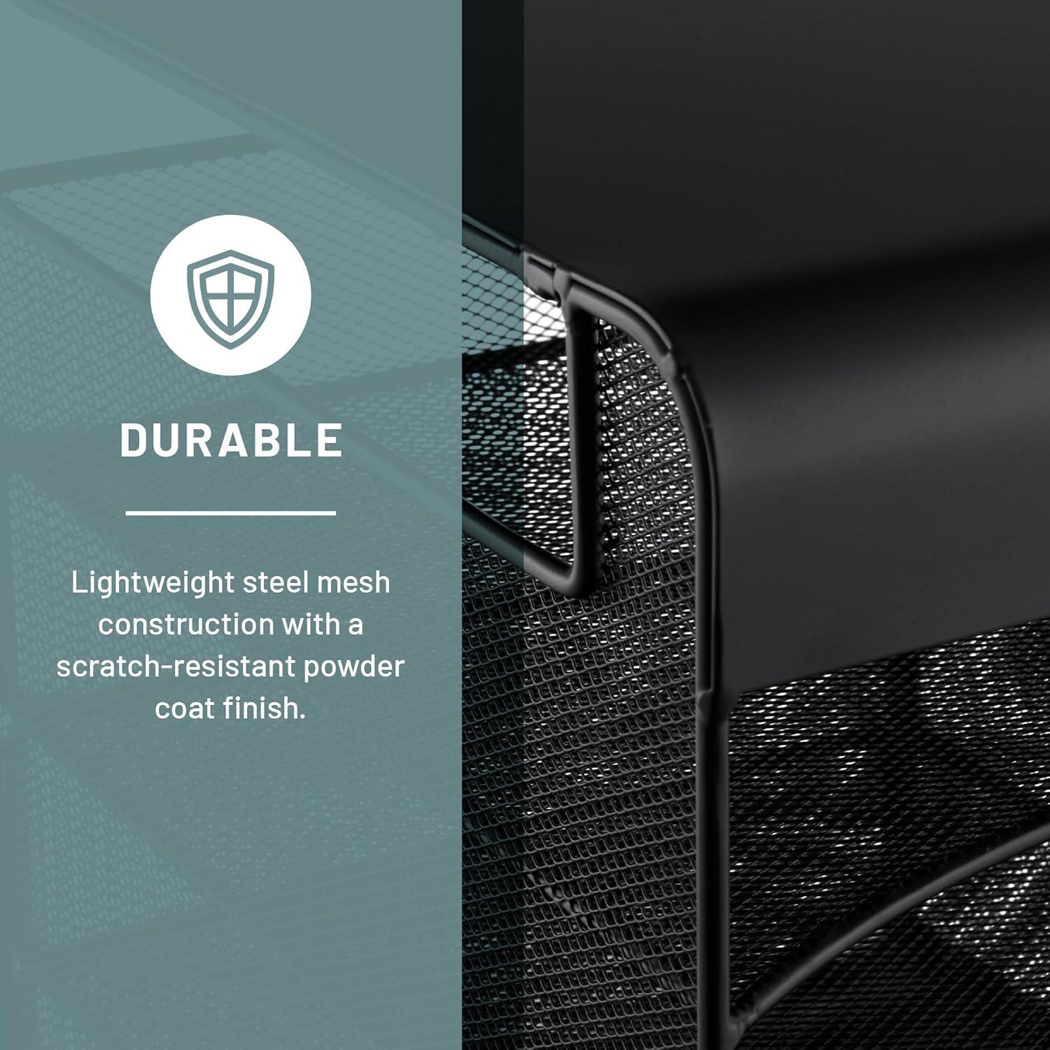 Organizador Colgante Bajo Escritorio Safco Onyx 4 Bandejas Negro