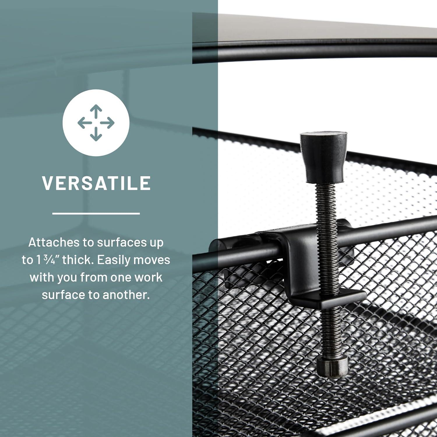 Organizador Colgante Bajo Escritorio Safco Onyx 4 Bandejas Negro