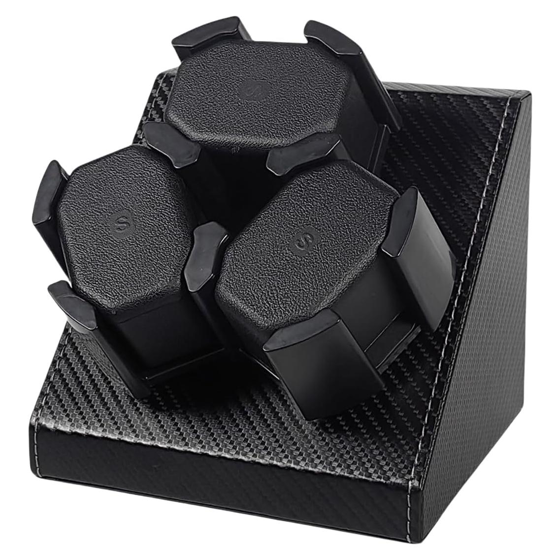 Reloj Winder ZOEJOE 3 Compartimentos Cuero PU Negro