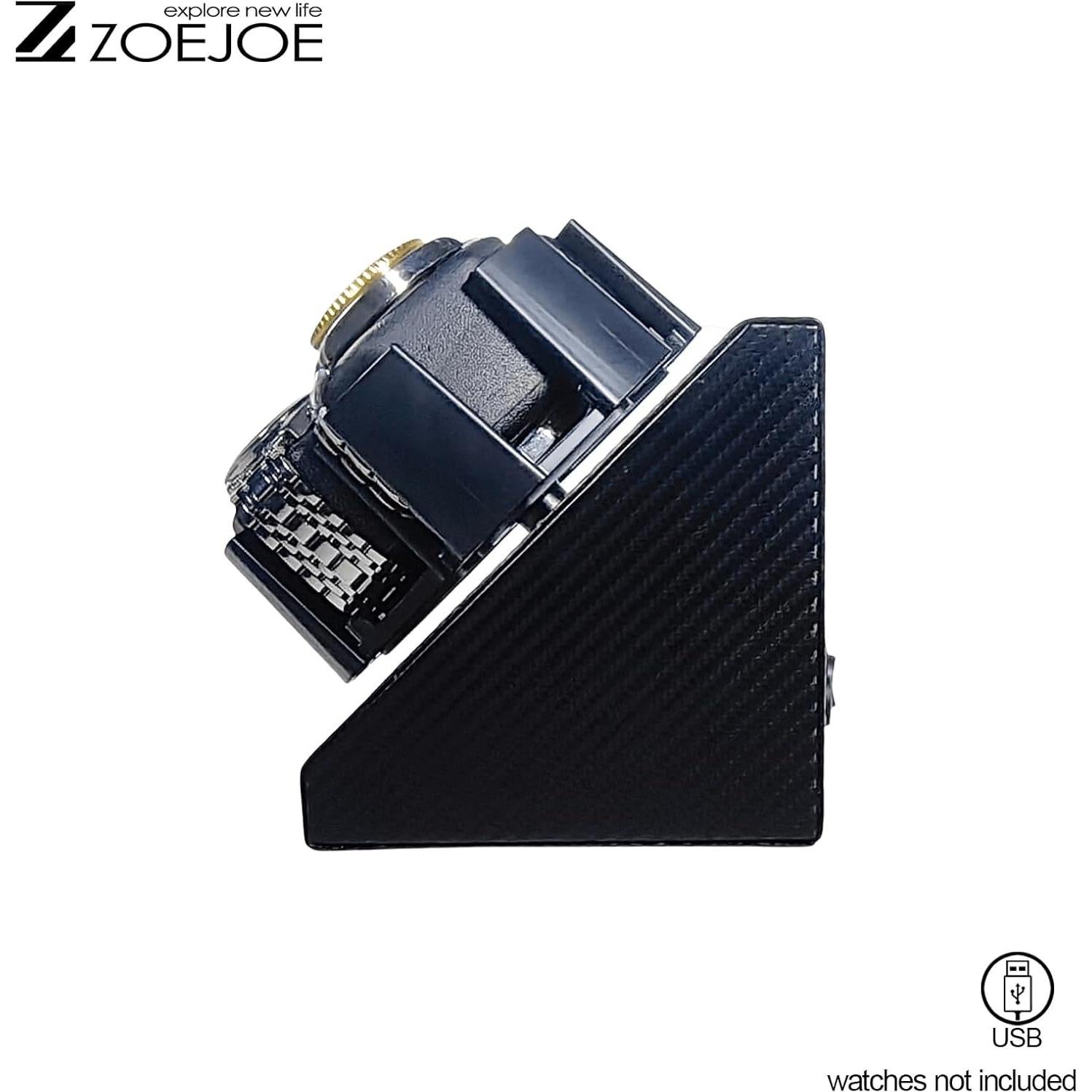 Reloj Winder ZOEJOE 3 Compartimentos Cuero PU Negro