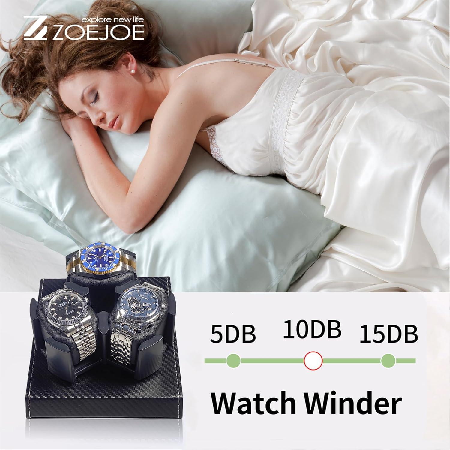 Reloj Winder ZOEJOE 3 Compartimentos Cuero PU Negro