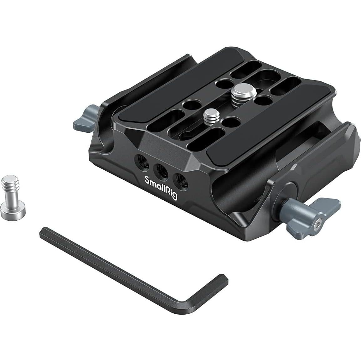 SMALLRIG Universal LWS Baseplate Compatible with DSLR and Mirrorless Camera Cages, Comes with Dual 15mm Rod Clamp