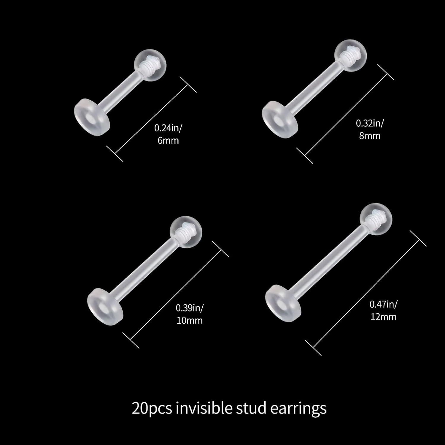 Reteadores Transparentes para Piercings - 20 Piezas 10mm