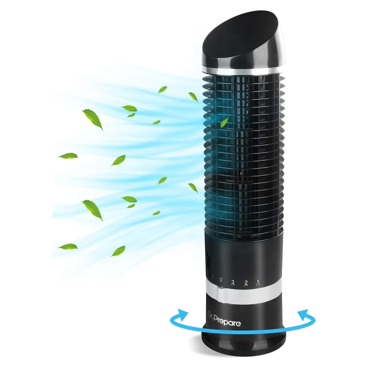 Ventilador de Torre Sin Aspas DR.PREPARE 16.5" Oscilante 3 Velocidades