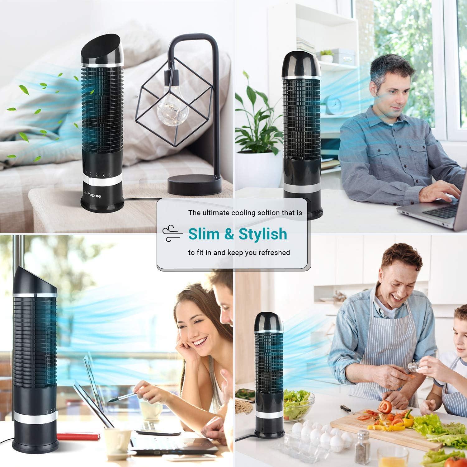 Ventilador de Torre Sin Aspas DR.PREPARE 16.5" Oscilante 3 Velocidades