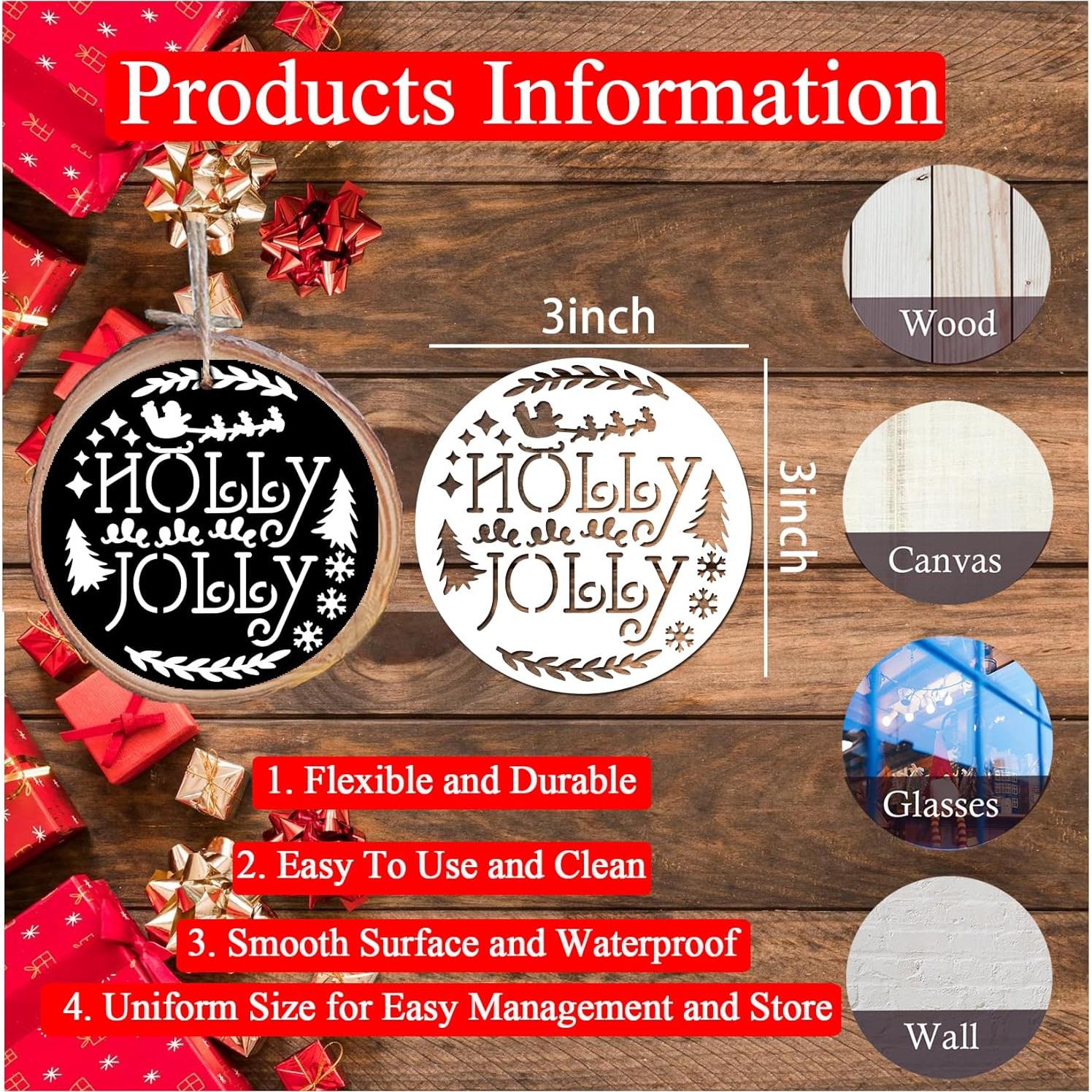 Kit de Plantillas Navideñas Reutilizables 60 Piezas 7.62cm