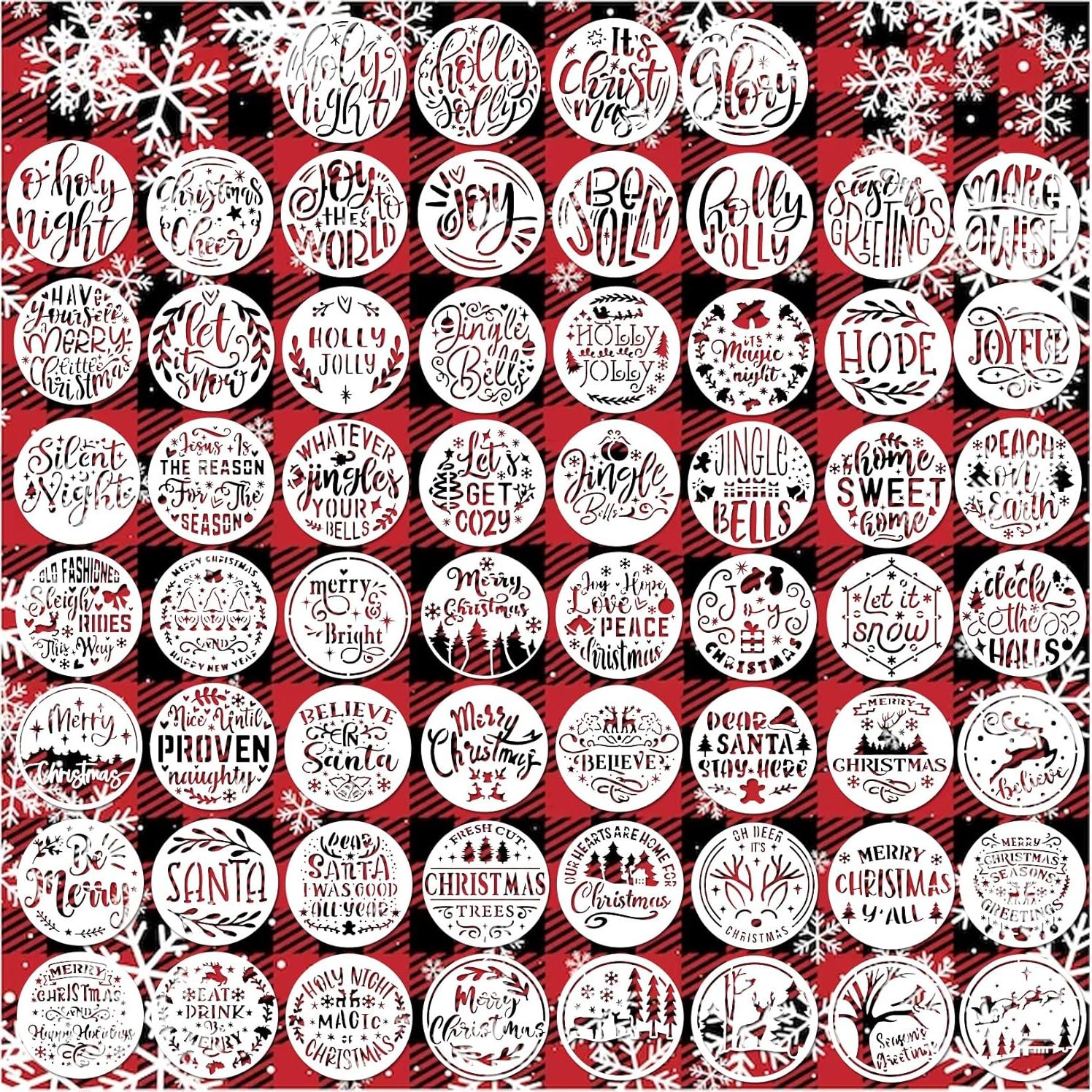 Kit de Plantillas Navideñas Reutilizables 60 Piezas 7.62cm