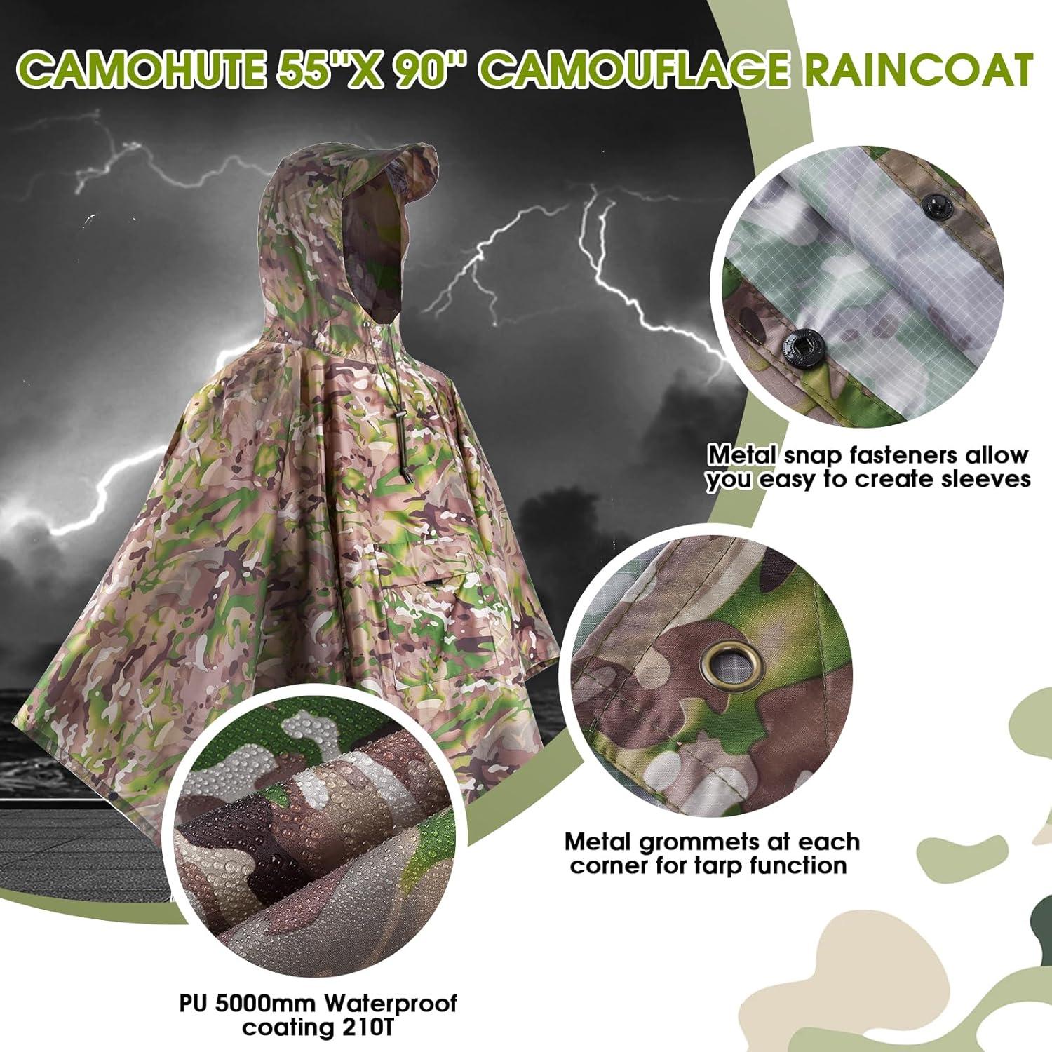 Poncho de Lluvia Camohute Multicam Impermeable Extra Grande