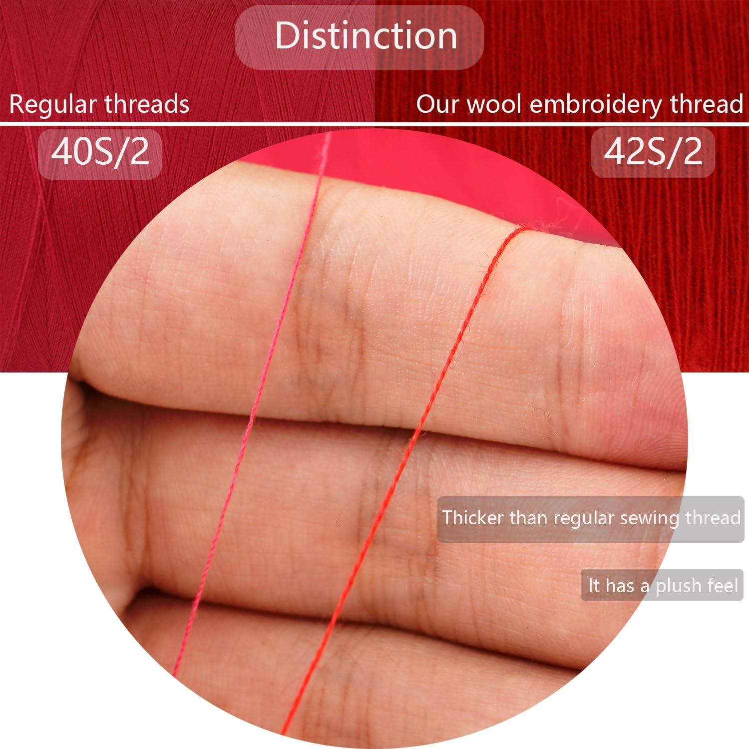 Kit de Hilo de Bordado de Lana Connimonet 50m x 20 Colores