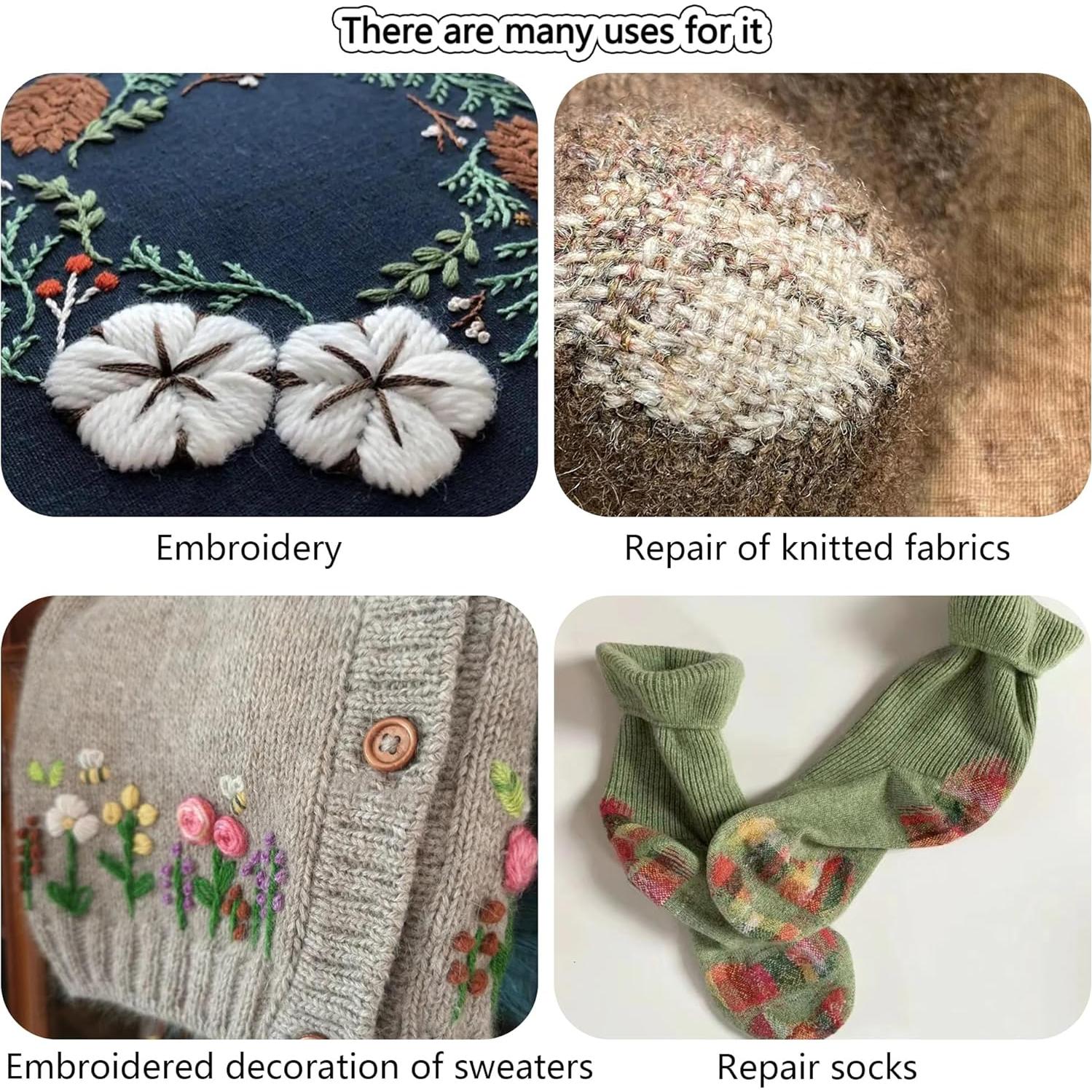 Kit de Hilo de Bordado de Lana Connimonet 50m x 20 Colores