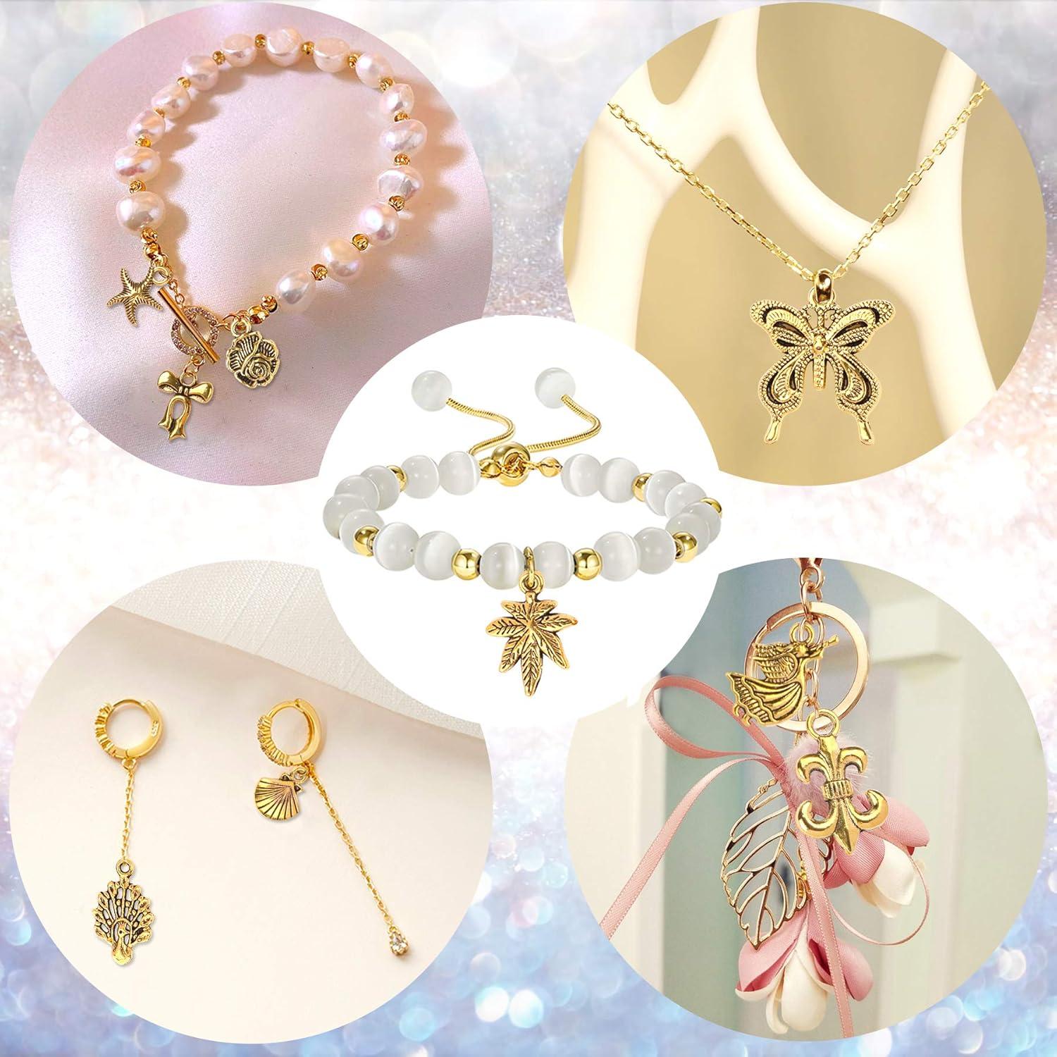 SANNIX 350 Piezas Encantos de Oro Antiguo para Joyería DIY