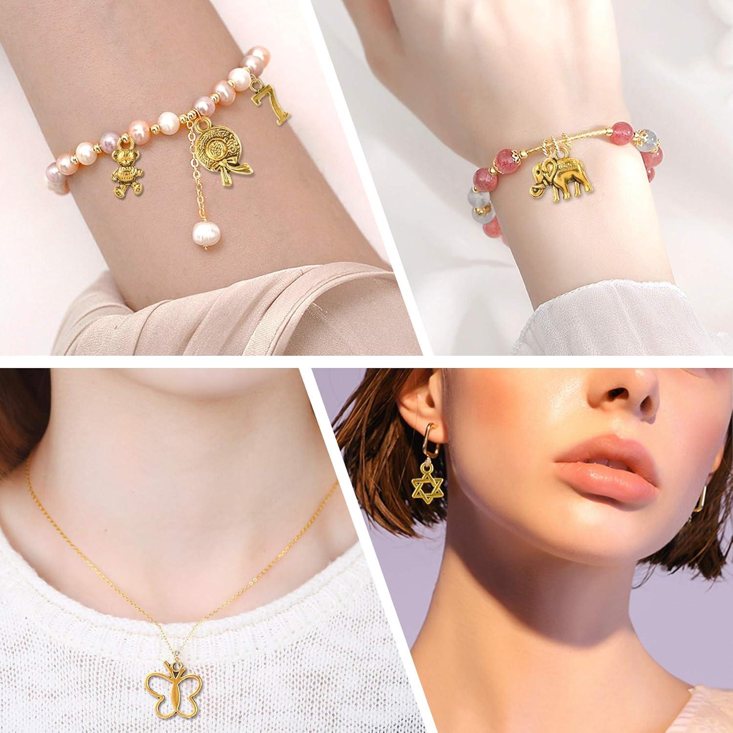 SANNIX 350 Piezas Encantos de Oro Antiguo para Joyería DIY