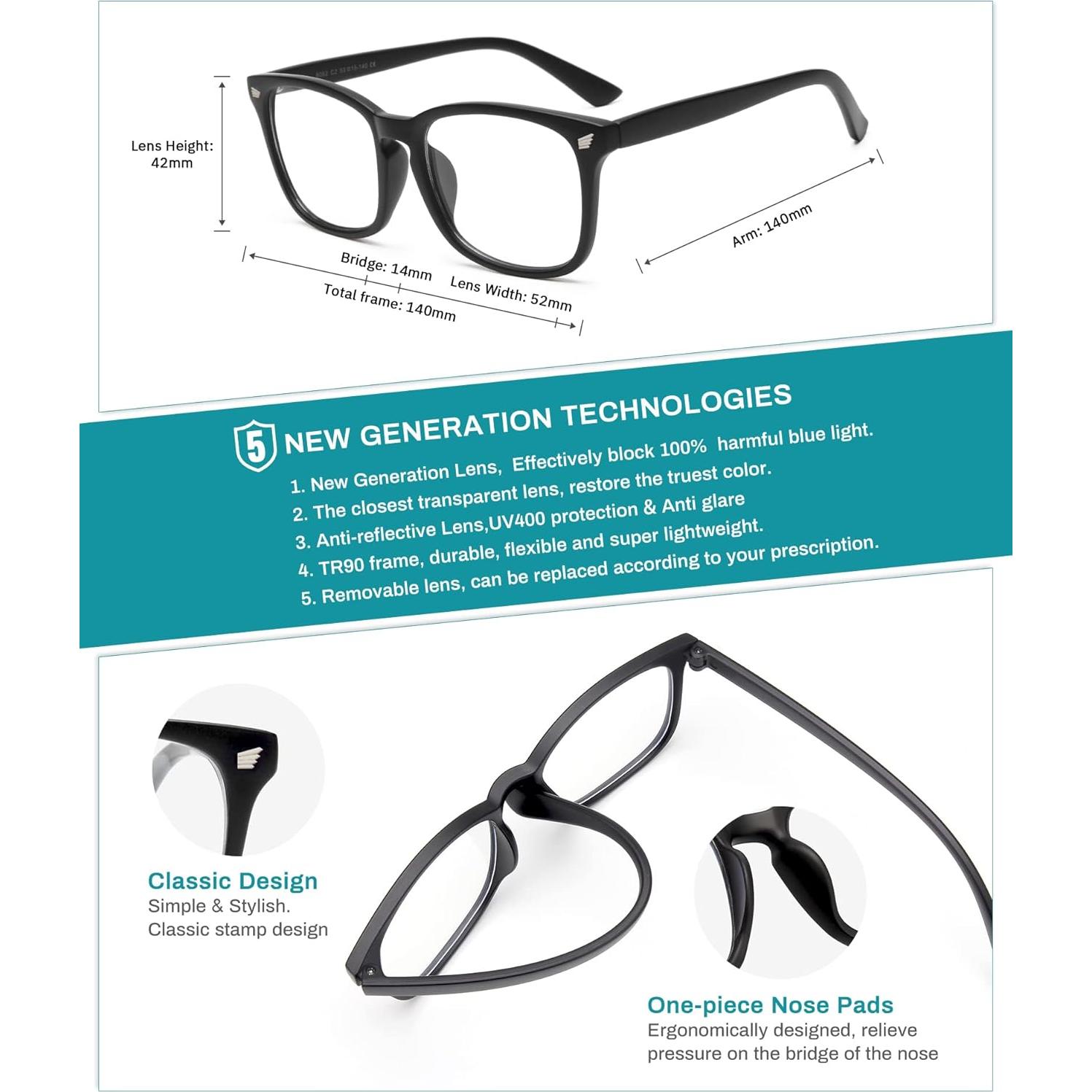 Gafas de luz azul Gaoye para mujer - 99% bloqueo UV400