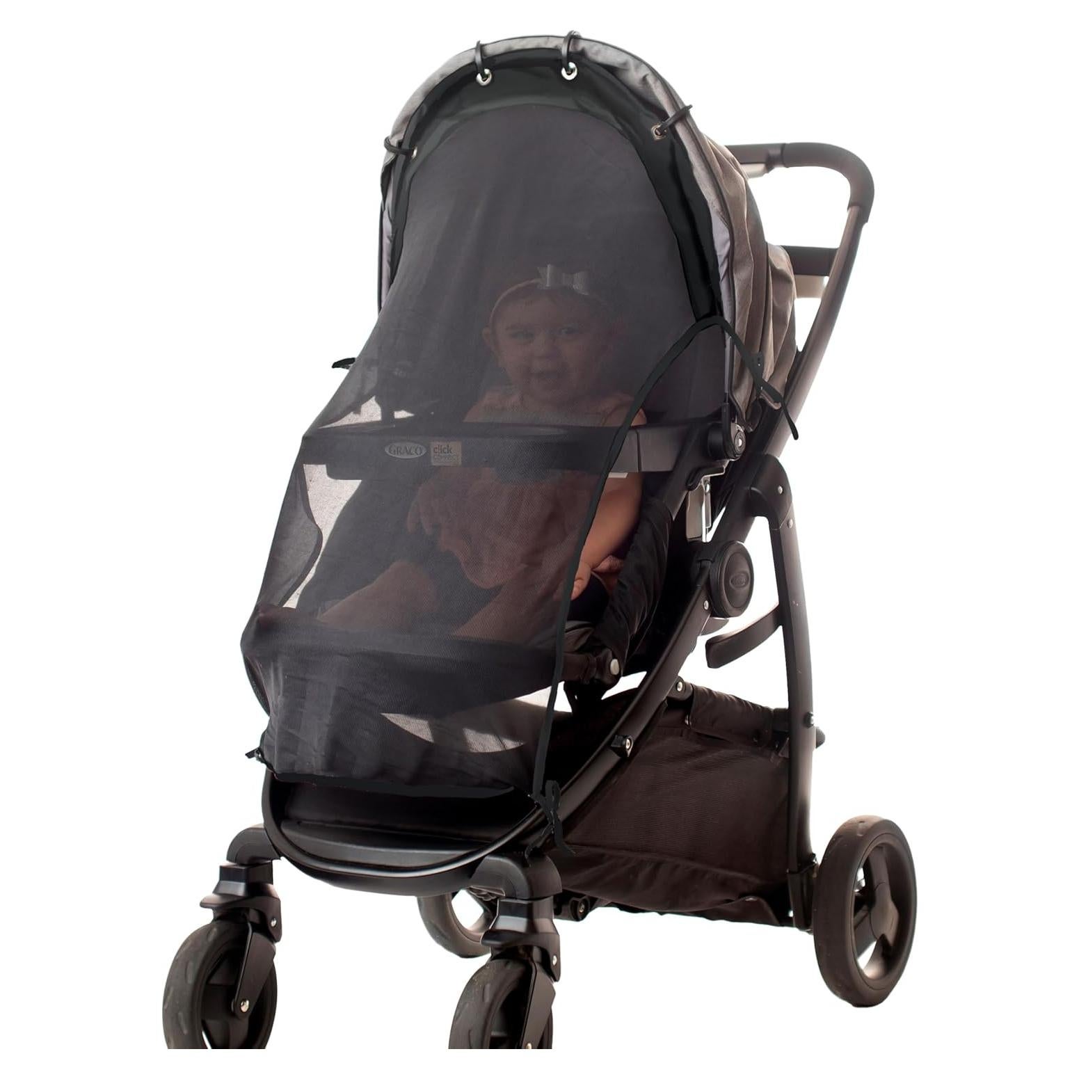 Sombra Solar para Cochecito Universal - Protección UV Negra 80 cm