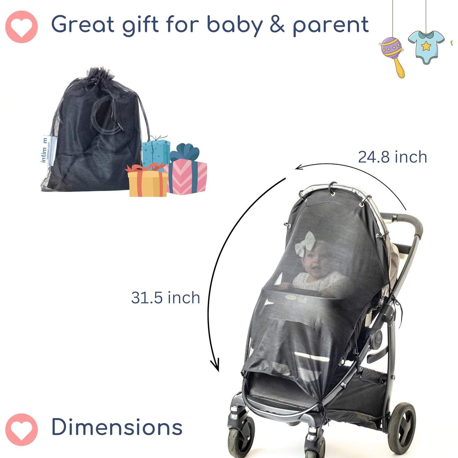 Sombra Solar para Cochecito Universal - Protección UV Negra 80 cm