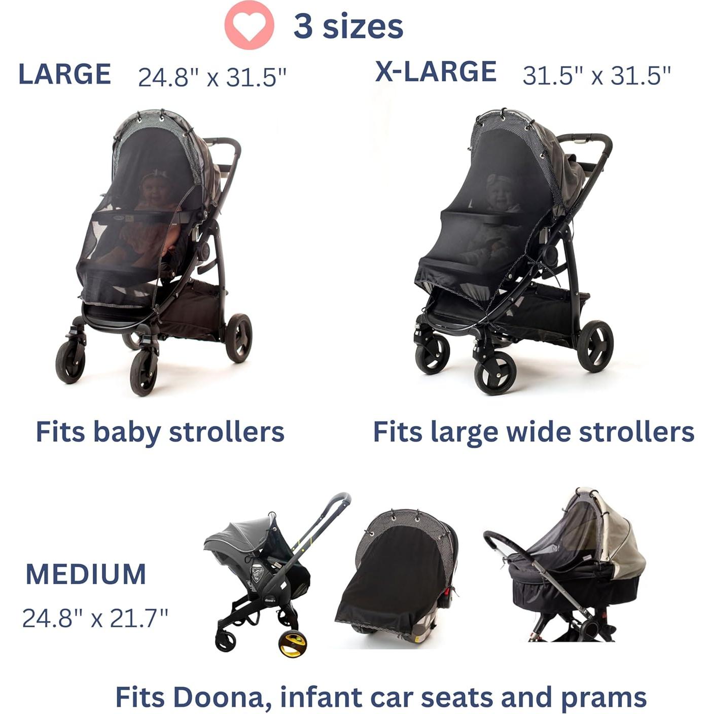 Sombra Solar para Cochecito Universal - Protección UV Negra 80 cm