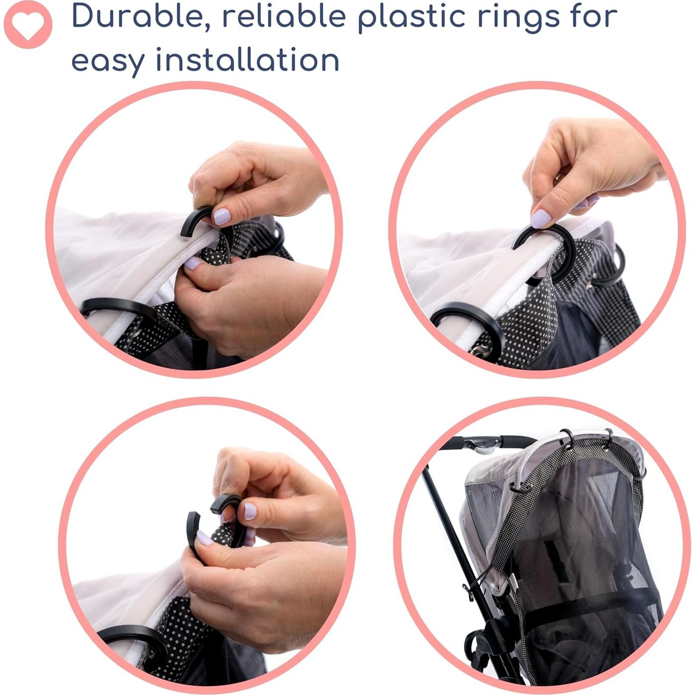 Sombra Solar para Cochecito Universal - Protección UV Negra 80 cm