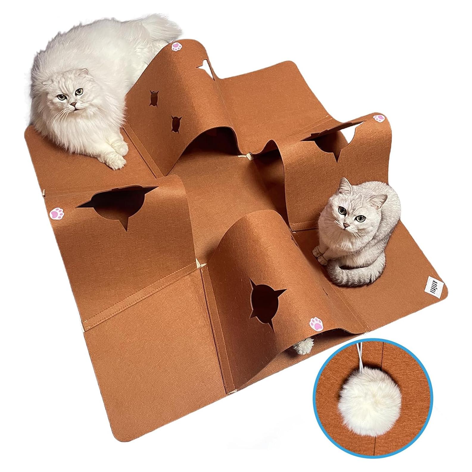 Alfombra de túnel interactivo para gatos AFLIFLI 90x90cm