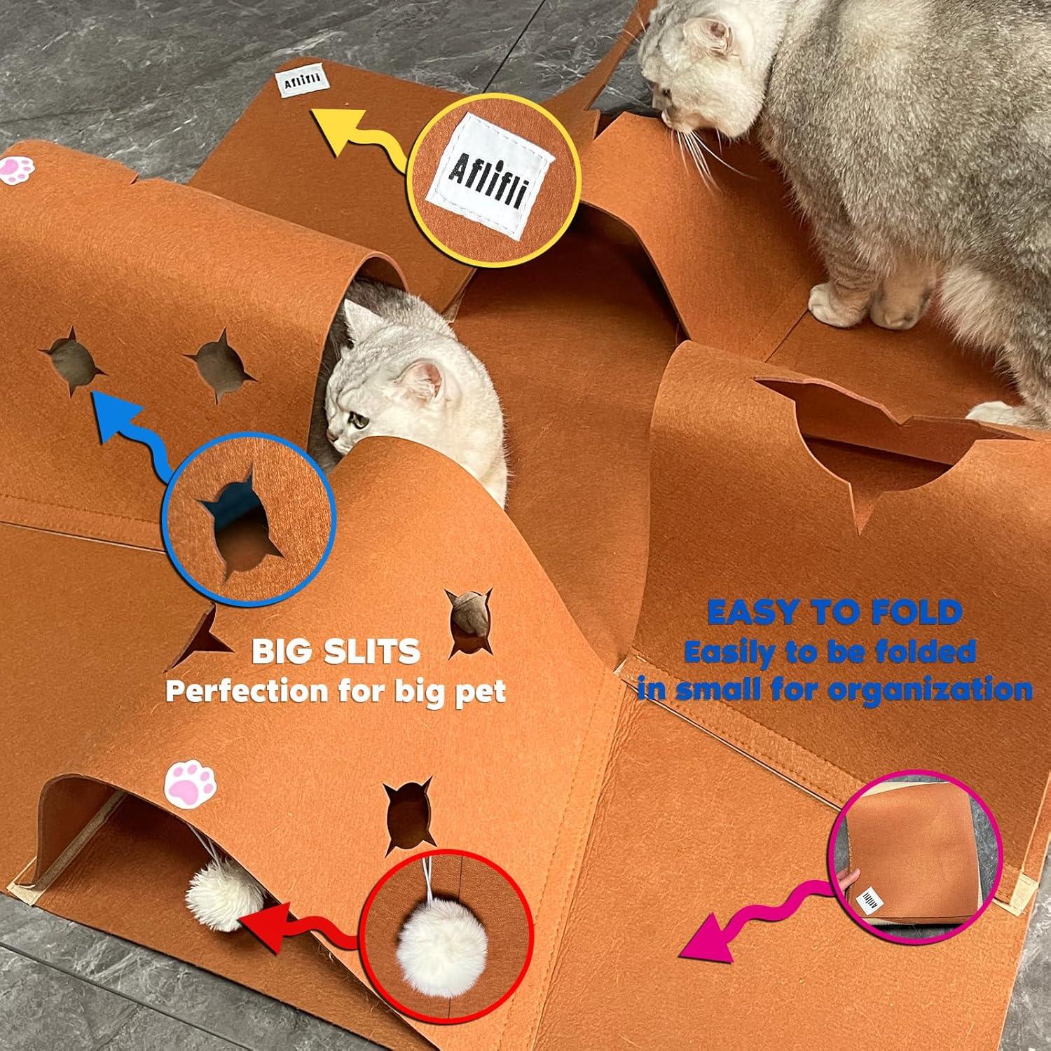 Alfombra de túnel interactivo para gatos AFLIFLI 90x90cm