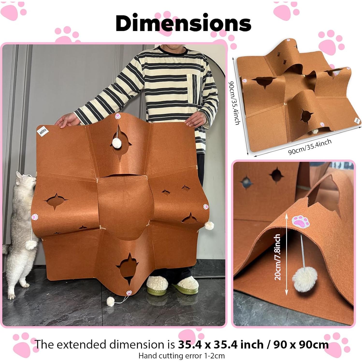 Alfombra de túnel interactivo para gatos AFLIFLI 90x90cm