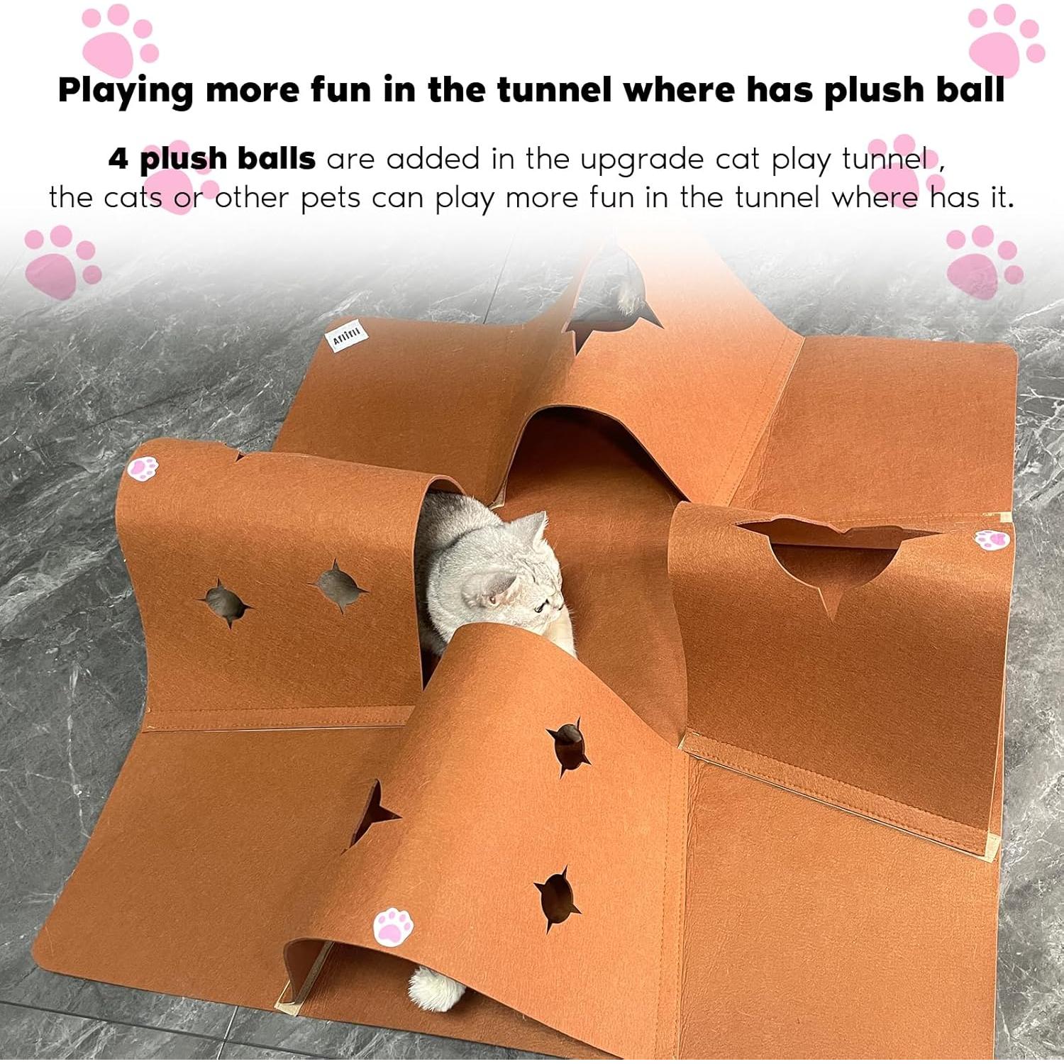 Alfombra de túnel interactivo para gatos AFLIFLI 90x90cm