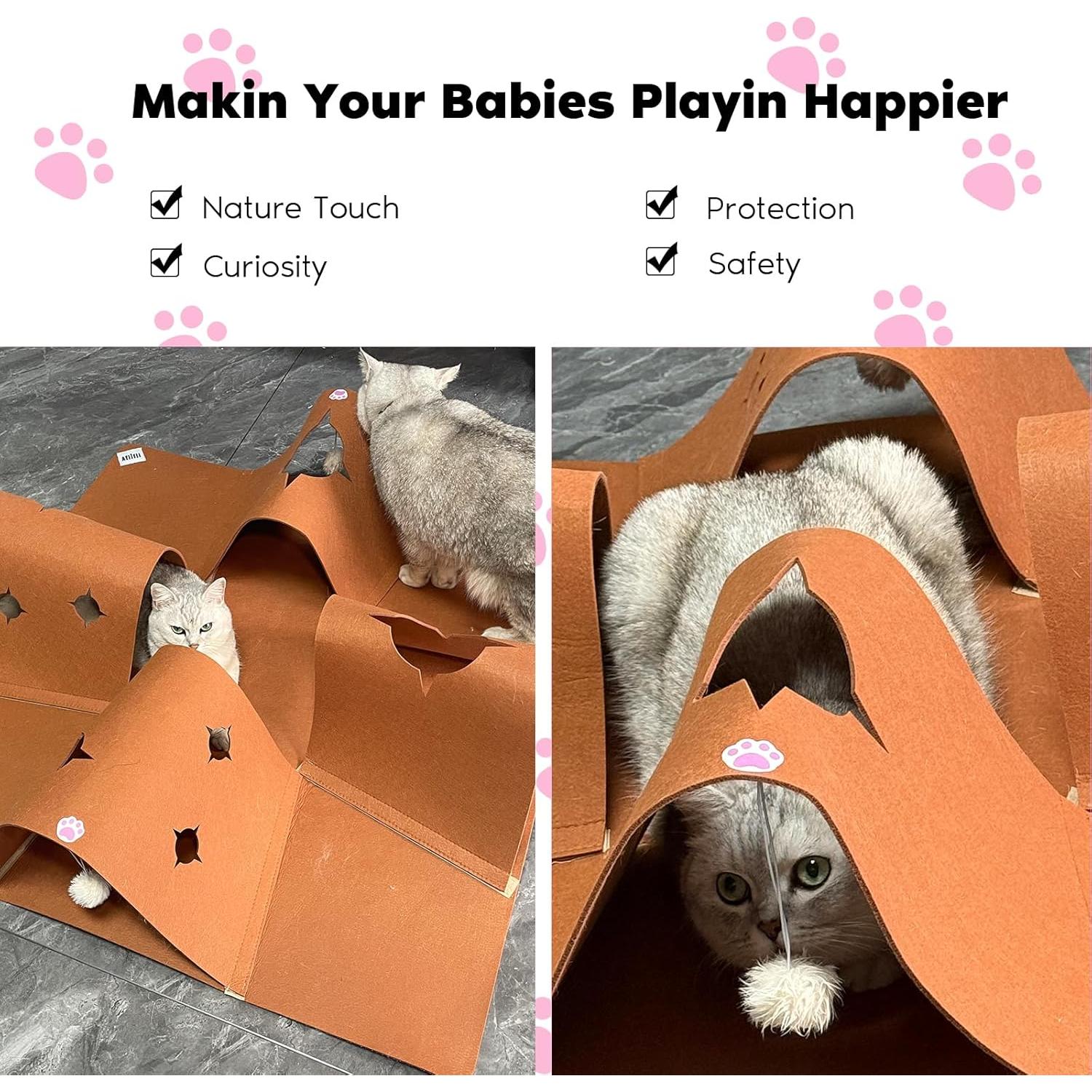 Alfombra de túnel interactivo para gatos AFLIFLI 90x90cm