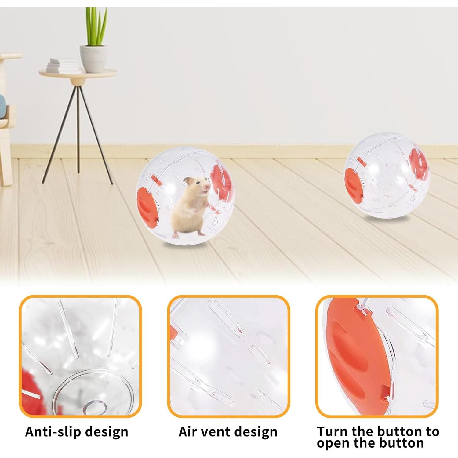 Bola de Ejercicio para Hámster Andiker 14cm Naranja Transpirable